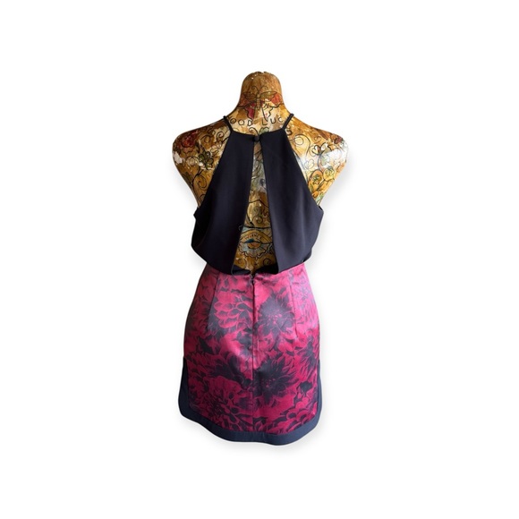 NBD black & pink mini floral dress small party cocktail summer - Picture 4 of 11